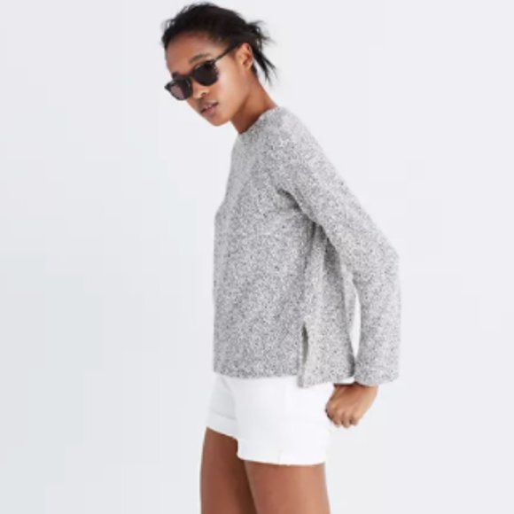 Madewell Mock Neck Gray Marled Sweater - Picture 1 of 6